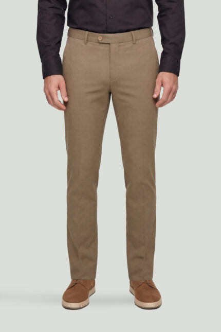 Beige Slim Fit Classic Trousers