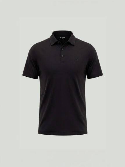 Black Tencel Blend Polo T-Shirt
