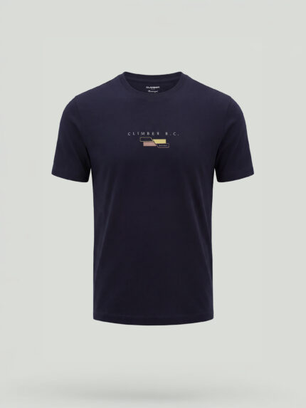 Navy Blue Printed Cotton T-Shirt