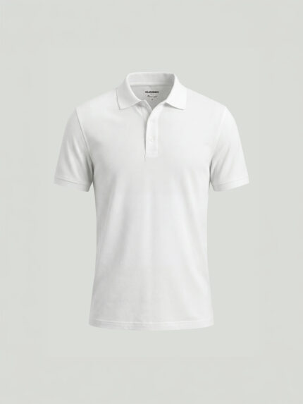 White Mercerized Polo T-Shirt