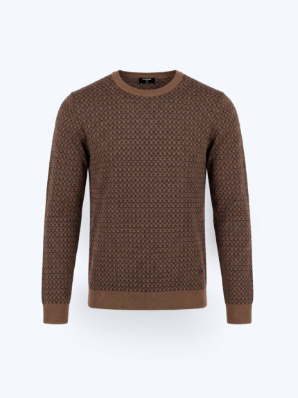 Wool Blend Patterned Knit T-shirt