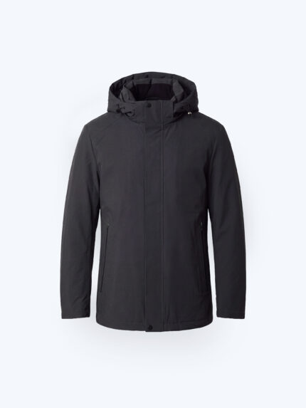Anthracite Goose Down Filled Hooded Coat