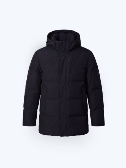 Black Hooded Goose Down Coat
