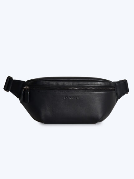 Black Leather Belt Bag